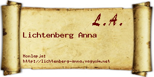 Lichtenberg Anna névjegykártya